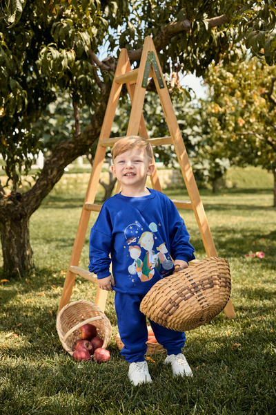 Maya And Luca Boy's Tracksuit Set - Blue, Little Prince Pattern, Two Strings