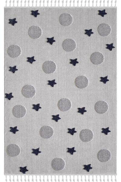 Empera Kids - Galaxy Yıldızlı Galaksi Takma Saçaklı Çocuk Halısı