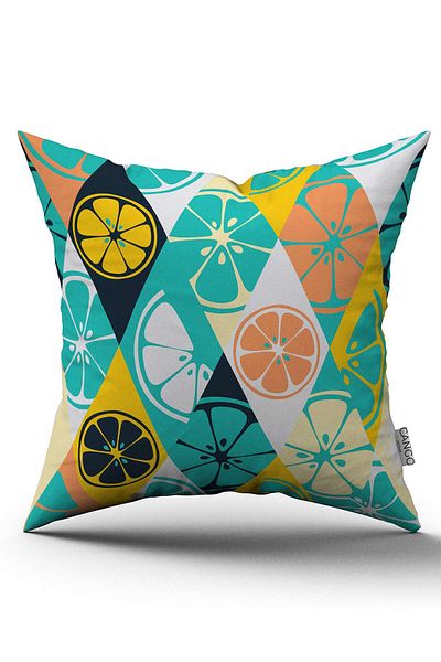 Cango Home Double Sided Yellow Green Lemon Patterned Digital Printed Throw Pillow Cover - Oytyk910-ct