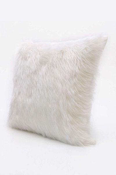 Cango Home Pillow Dirty Cover - Long Fluffy Plush - White Color