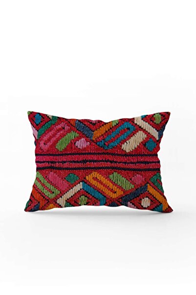 Cango Home Husă de pernă cu două fețe, 35x50, roșu, cu model etnic, imprimată...