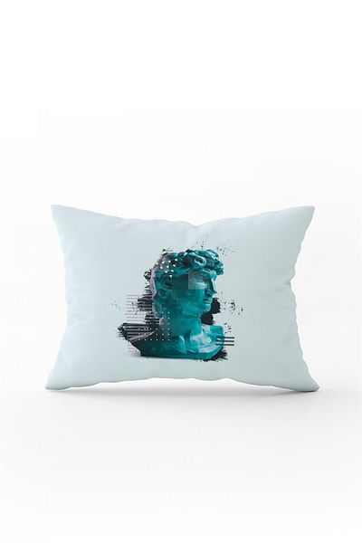 Cango Home Husă de pernă albă neagră cu figurine sculptate - imprimare digitală, față-verso Cgh558-3550