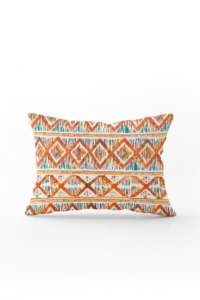 Cango Home Double Sided 35x50 Orange White Ethnic Patterned Throw Pillow Pillow Case - Cgh264-3550