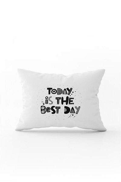 Cango Home Alb Negru Today Is The Best Day Written Imprimare digitală Husă de pernă pentru pernă - Cgh412-3550 Double Tara