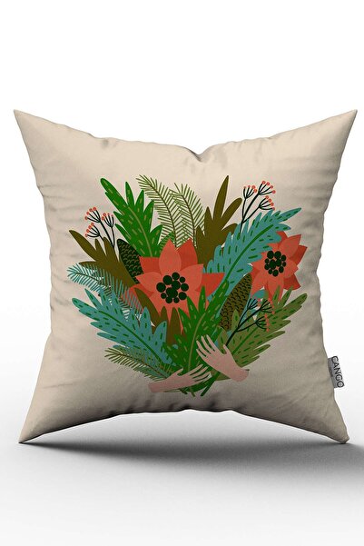 Cango Home غطاء وسادة رمي بطابع عيد الميلاد باللون الأخضر - Cgh219