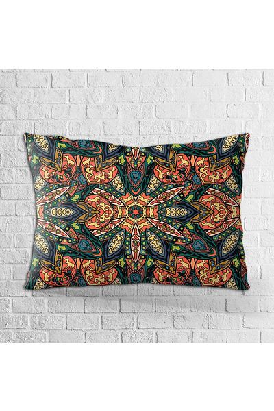 Cango Home Față de pernă cu două fețe, 35x50, verde portocaliu, cu model retro vintage, imprimată digitală - Otyk250-3550