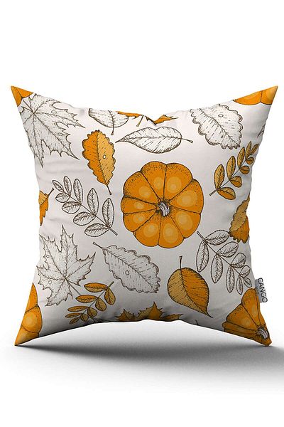 Cango Home Orange Halloween Pumpkin Patterned Digital Printed Throw Pillow Cover Cgh760