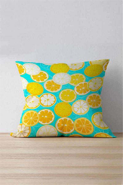 Cango Home Double Sided Yellow Green Lemon Patterned Digital Printed Throw Pillow Cover - Oytyk919-ct