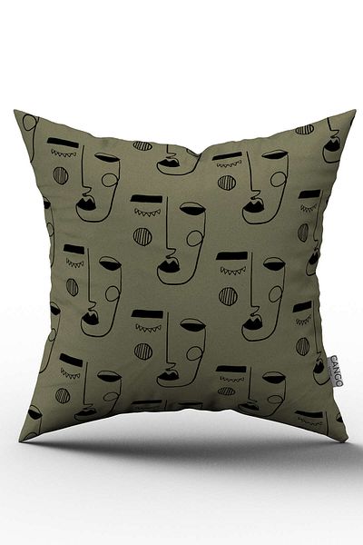 Cango Home Double Sided Green Black Figured Throw Pillow Pillow Case - Cgh196-ct