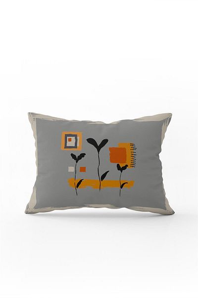 Cango Home Gray Bohemian Leaf Patterned Digital Printed Throw Pillow Cover Cgh780-3550 Double Sided Printed