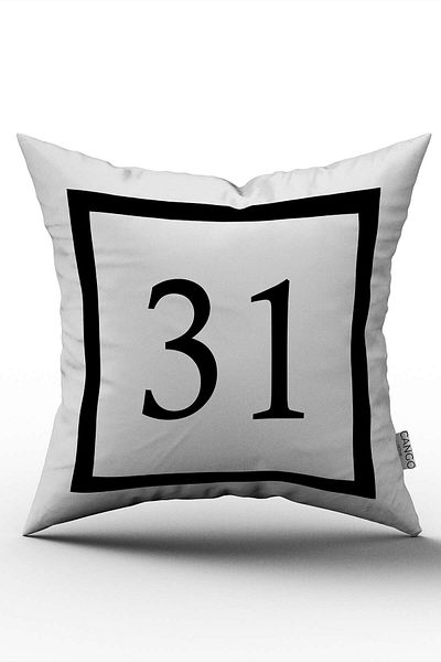 Cango Home Husă de pernă cu imprimare digitală numerică alb-negru 31
