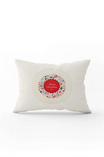Cango Home Red Multi-Colored Christmas Themed Digital Printed Throw Pillow Cover Cgh866-3550 Double Sided Printed