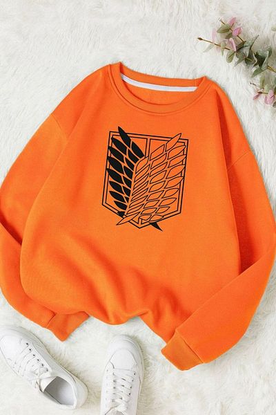 Moda Glo Hanorac unisex din bumbac cu decolteu rotund cu imprimeu Chicago