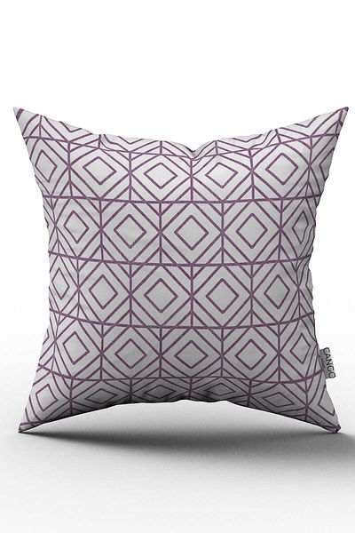 Cango Home Husă de pernă cu două fețe, mov, alb, cu model geometric, imprimată digitală - Otyk414-ct