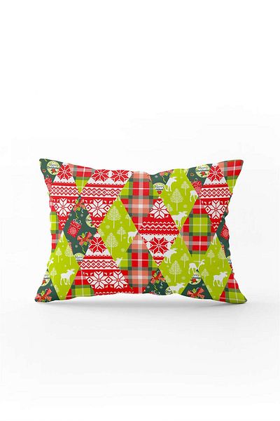 Cango Home Double Sided 35x50 Red Green Christmas Themed Digital Printed Throw Pillow Pillow Case - Cgh305-3550