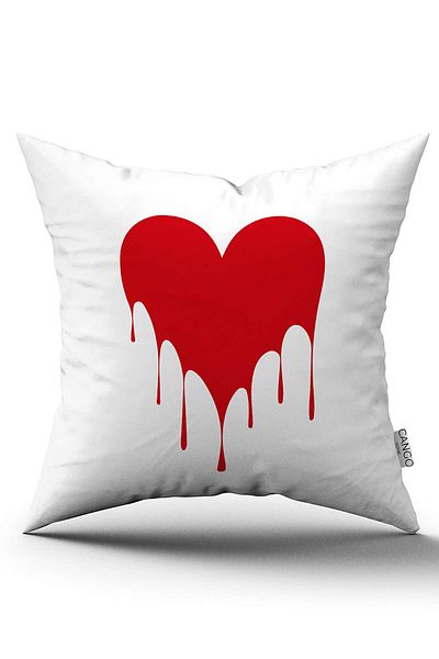 Cango Home Red Cup Playing Cards Patterned Digital Printed Throw Pillow Cover Cgh770