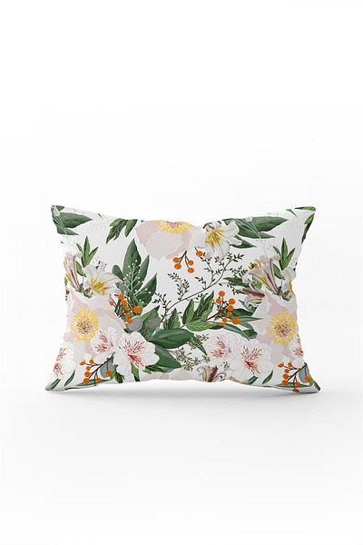 Cango Home Double Sided 35x50 Green White Floral Digital Printed Throw Pillow Pillow Case - Cgh310-3550