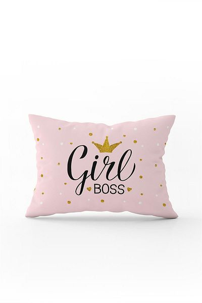 Cango Home Pink Girl Boss Διακοσμητική Ψηφιακή Εκτύπωση Μαξιλαροθήκη Ριχτάρι - Cgh480-3550 Διπλής Όψης Εκτυπωμένη