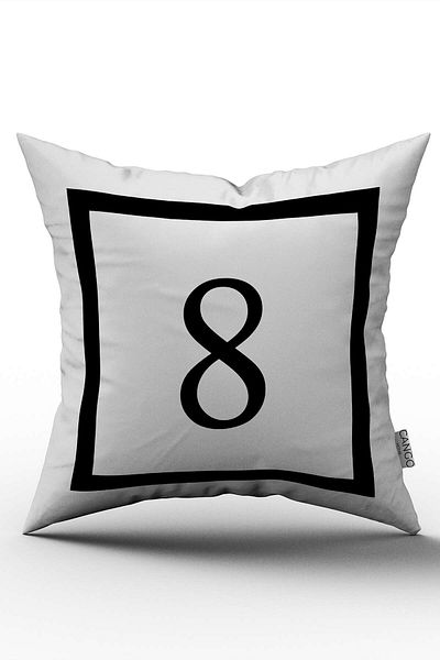 Cango Home Husă de pernă cu imprimare digitală numerică alb-negru -8