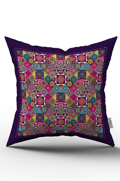 Cango Home Pink Purple Ramadan Themed Decorative Patterned Digital Printed Throw Pillow Cover CGH1335