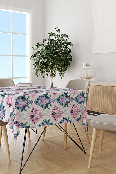 Cango Home Pink Blue Ethnic Patterned Desktop Cgh256-ms