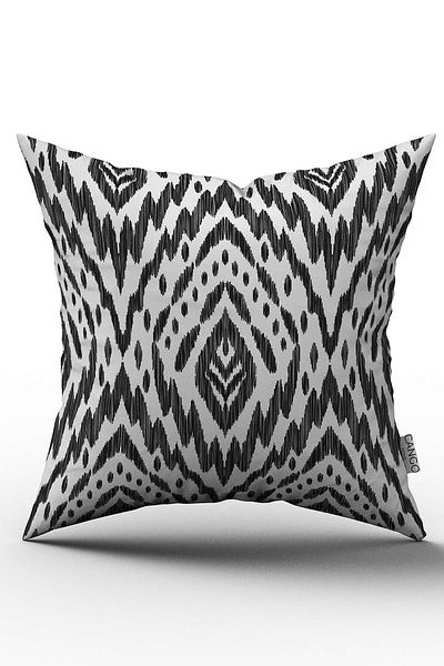 Cango Home Față de pernă decorativă etnică alb-negru cu două fețe - Cgh129-ct