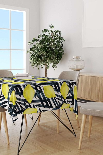 Cango Home Hanorac de birou cu imprimare digitală cu model de lămâie, alb, galben, Oytyk920-ms
