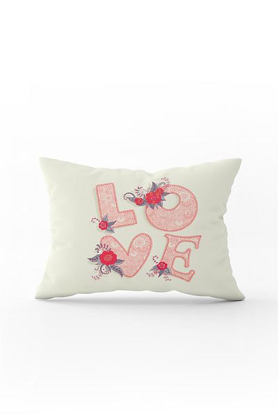 Cango Home Double Sided 35x50 Pink Love Written Throw Pillow Pillow Case - Cgh097-3550