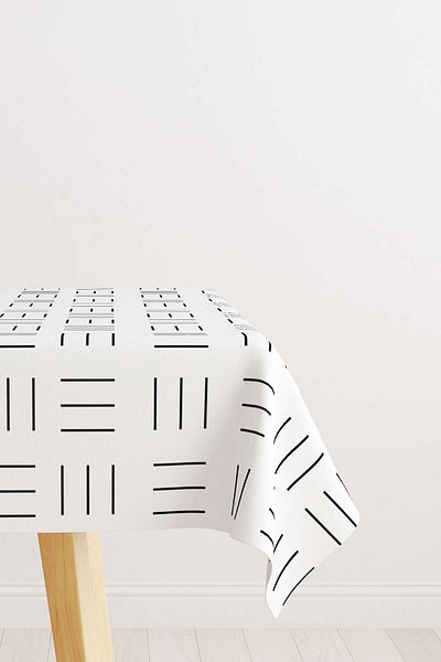 Cango Home Alb Negru Geometric Digital Printed Table Cgh315-ms