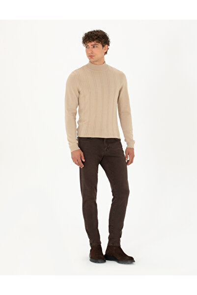 Pierre Cardin Kahverengi Slim Fit Jean Pantolon 50274329-VR029