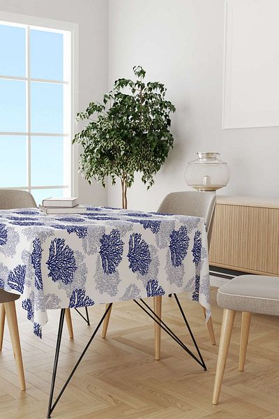 Cango Home Masă de birou cu model marin alb bleumarin Cgh269-ms