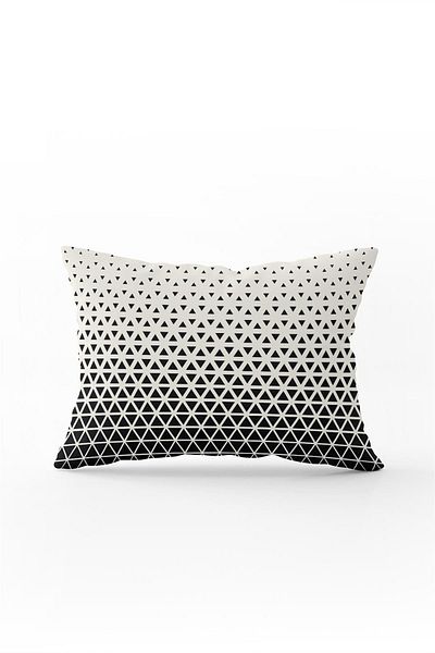 Cango Home Față de pernă dublă 35x50 neagră crem geometrică modernă - Cgh135-3550