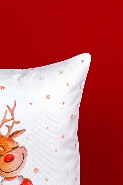 Cango Home Red Deer Christmas Themed Digital Printed Throw Pillow Cover -cgh1373