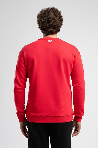 ECKO UNLTD Liberty Red Crew Neck Printed Loose Fit Men's Sweatshirt