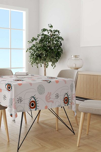 Cango Home Masă de birou modernă cu model de ochi gri roz Cgh248-ms