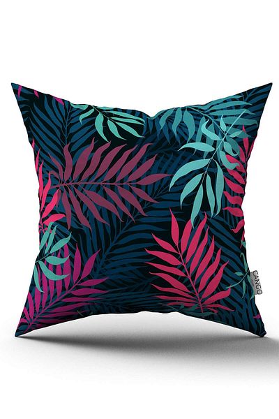 Cango Home Double Sided Dark Blue Pink Tropical Leaf Throw Pillow Pillow Case - Cgh054-ct