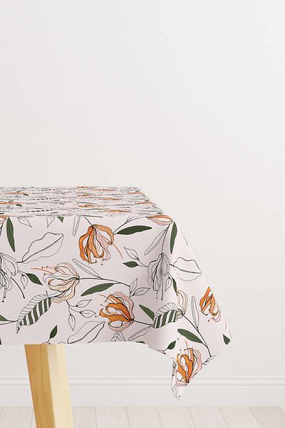 Cango Home Floral Digital Printed Tablecloth