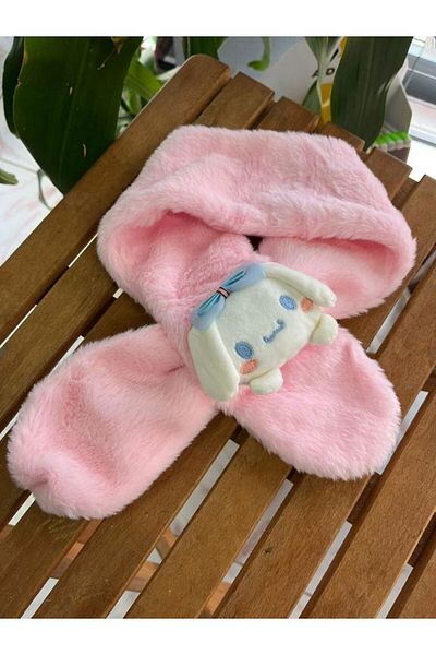 EyER Shoping Eșarfă de pluș pentru copii Sanrio Kuromi cu jucării