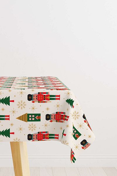 Cango Home Red Green Christmas Themed Digital Printed Tablecloth Cgh795-ms