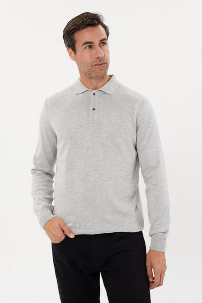Tony Montana Πλεκτό Basic με γιακά Polo Plus Size-TB-3045