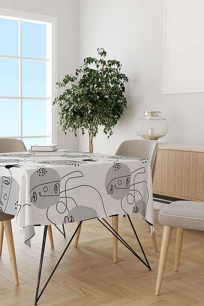 Cango Home Black Gray Modern Figure Patterned Desktop Cgh246-ms