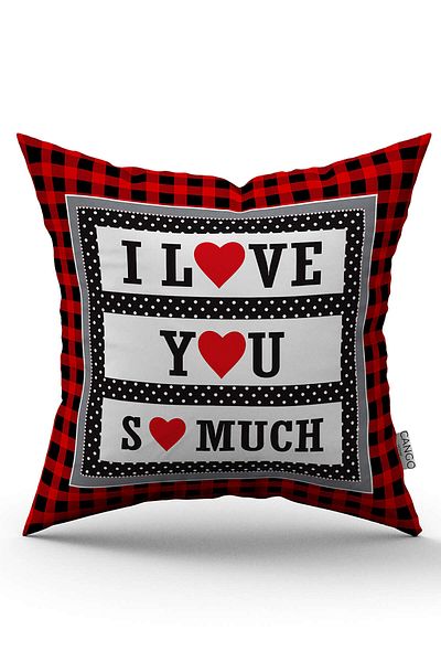 Cango Home Red Black Plaid Valentine's Day Themed Digital Printed Throw Pillow Cover Cgh1022