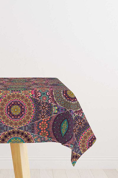 Cango Home Pink Multicolored Retro Vintage Patterned Digital Printed Desk Top Otyk036-ms
