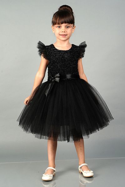 Mixie Black Tulle Girls' Evening Dress Party Dress