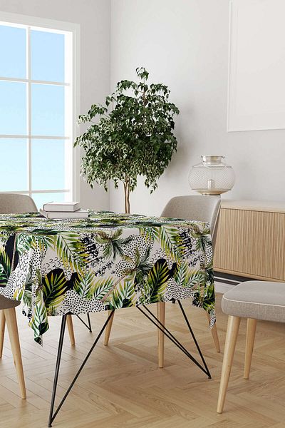Cango Home Hanorac de birou cu model frunze tropicale alb verde Cgh026-ms