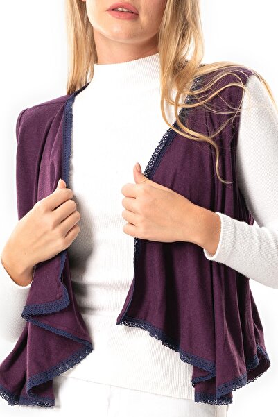 Eliş Şile Bezi Асиметричний безрукавний атласний жилет - осінньо-зимовий віскозний трикотаж, бордовий