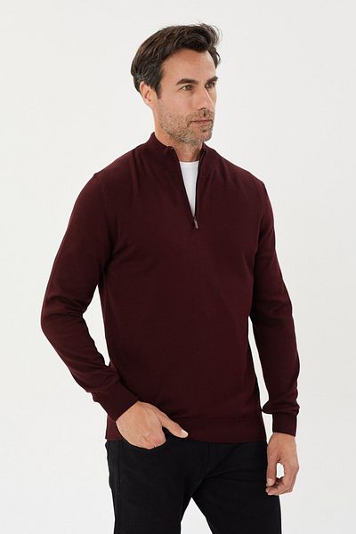 Tony Montana Πλεκτό με μισό φερμουάρ Plus Size-TB-3035