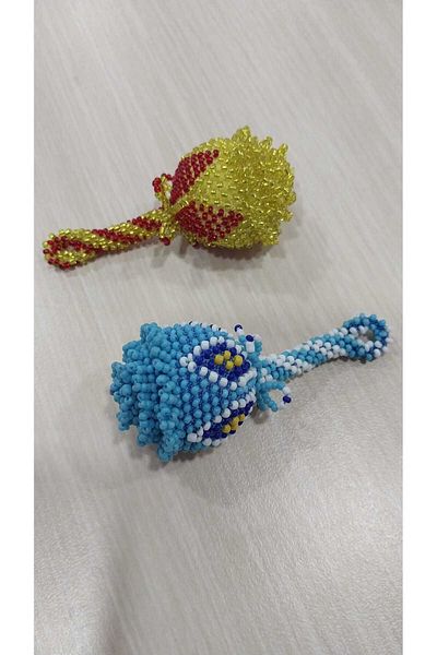 Papatyam 2 pieces of handmade bead keychain/handcrafted keychain/domestic work keychain/handmade