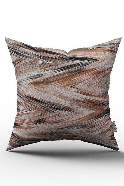 Cango Home Husă de pernă decorativă gri maro - Cgh126
