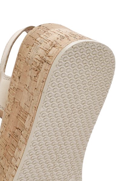 Derimod Beige Leather Sandals - Thick Sole, Ankle Strap, 24SFD131614